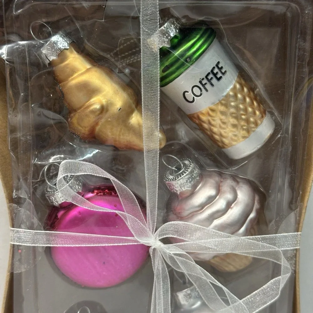 Mini Glass Christmas Ornaments Set of 6 pc‎